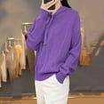 thumbnail image 3 of ShomPort Casual Sweaters for Womens Drawstring Long Sleeve Hooded Textured Tops Lightweight Going Out Solid Color Cozy Soft Blouses, 3 of 6