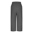 thumbnail image 4 of AherBiu Capri Linen Pants for Women Straight Leg High Waisted Lightweight Summer Casual Capris Slacks with Pockets, 4 of 6