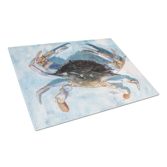 Carolines Treasures 8055LCB Crab Glass Cutting Board Large, 12H x 16W, multicolor