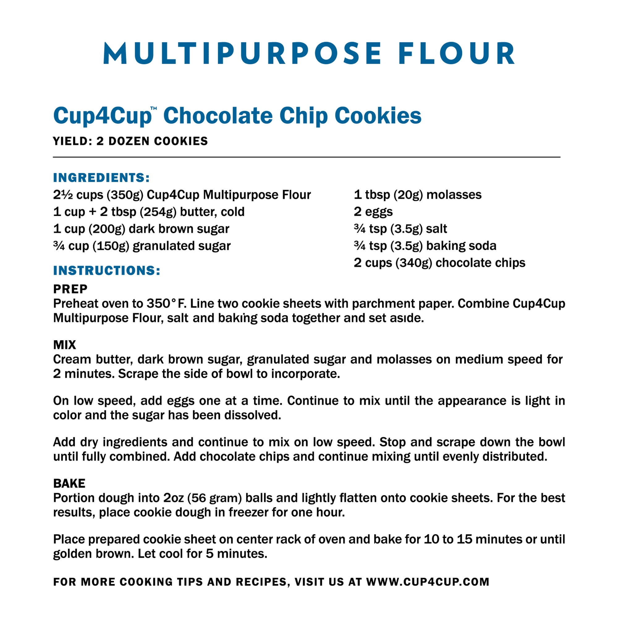 (3 pack) Cup 4 Cup Gluten Free Multipurpose Flour Blend, 3 lb Resealable Bag
