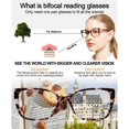 thumbnail image 3 of OCCI CHIARI Bifocal Reading Glasses for Women Square Sturdy Readers 1.00 1.50 2.00 2.50 3.00 3.50 (Brown, 2.5) Near Far Vision Dual-use, Acrylic Lens, 3 of 7
