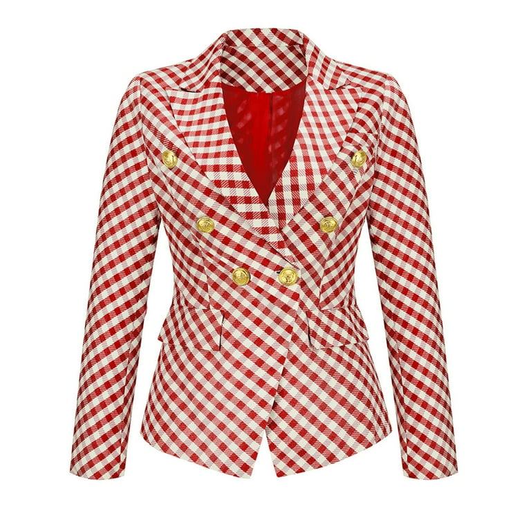 PMUYBHF Plus Size Blazer for Women 2X White Ladies Autumn Winter V