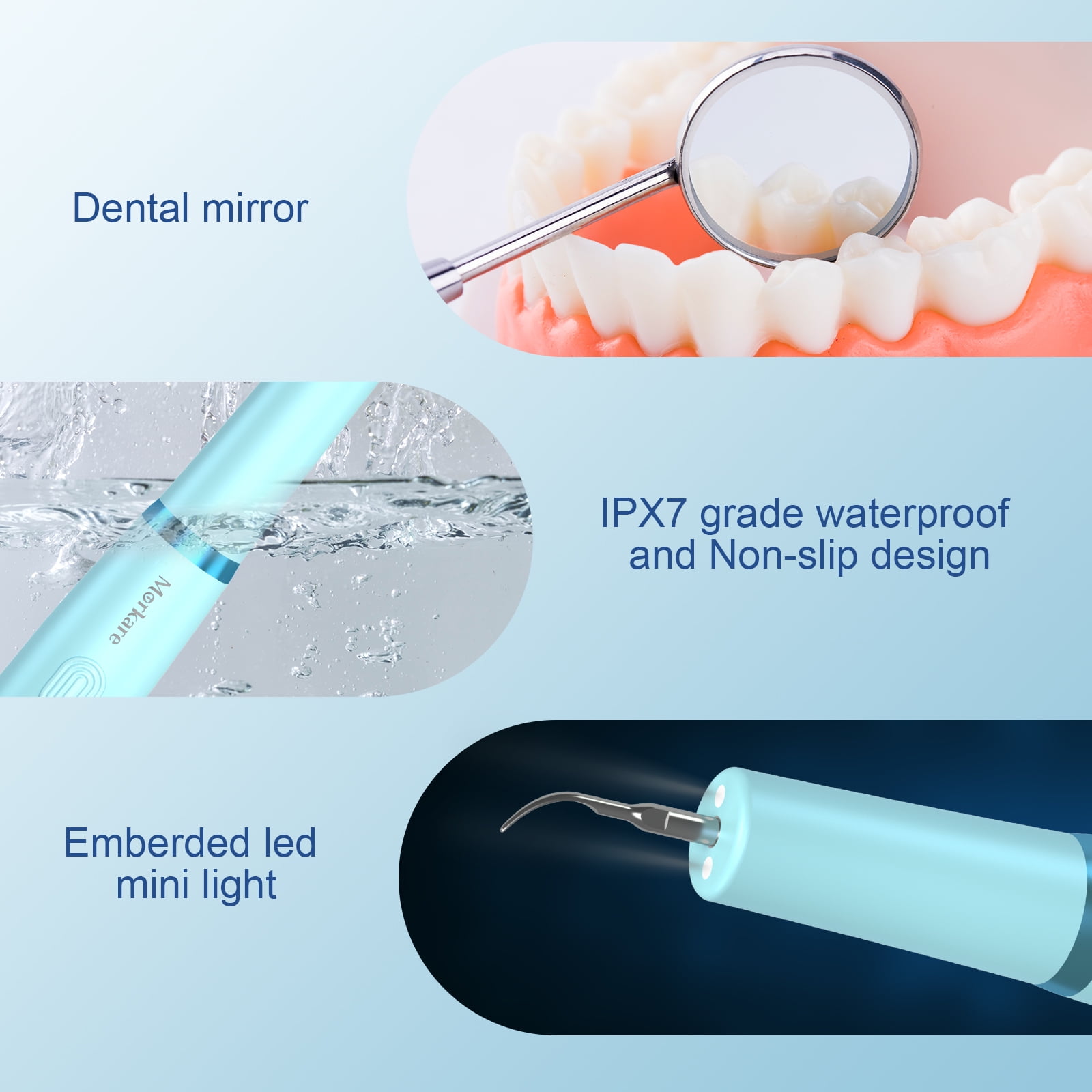 Morkare Plaque Remover for Teeth, Tartar Remover with 3 Modes & 4 Heads, Professional Teeth Cleaner for Home Use