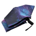 thumbnail image 6 of Compact Sun Umbrella Windproof Travel Umbrellas for Rain Strong Portable UV Protection Black Cat with Wizard Hat, 6 of 8