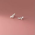 thumbnail image 4 of K-KED Small 925 Sterling Solid Silver Crystal Zircon Leaves Stud Earrings-Gold, 4 of 6