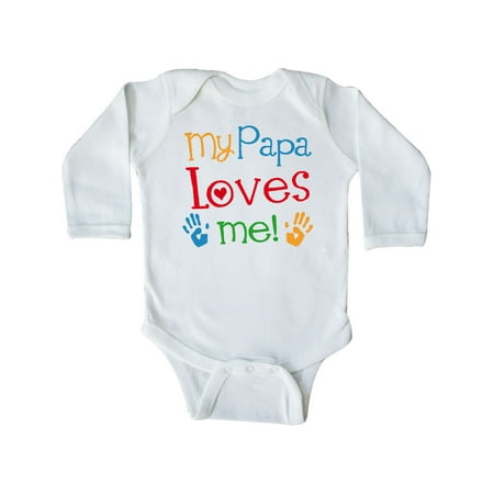 

Inktastic My Papa Loves Me Gift Gift Baby Boy or Baby Girl Long Sleeve Bodysuit