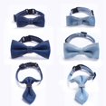 thumbnail image 3 of Collier pour Animaux de Compagnie Denim Simple: 3PCS Réglable Cou Cravate Collier Chat Noeud Papillon Collier, 3 of 10