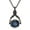 Blue, variant on 1928 Jewelry Crystal Clear 3 Sided Rotating Spinner Pendant Necklace For Women, 30 Inches