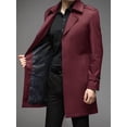 thumbnail image 4 of Men'S Versatile Trench Coat for Spring, Autumn, and Winter - Stylish and Functional Wine Red M, 4 of 7