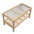 thumbnail image 3 of Modern Solid Wood Rectangle Coffee Table 2-Tier Glass Top Living Room Furniture, 3 of 10