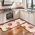 thumbnail image 3 of Kitchen Rugs Sets Of 2,Strawberry Plants Fruit Heart Beige Pattern Anti Fatigue Kitchen Mat Rugs Non Slip Washable,Decorative Kitchen Floor Mats for Kitchen,Sink,Laundry,17"x47"+17"x47", 3 of 5