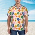 thumbnail image 4 of Lsque Groovy Daisy Flowers pattern Hawaiian Shirt for Men, Unisex Summer Beach Casual Short Sleeve Button Down Shirts-Medium, 4 of 9