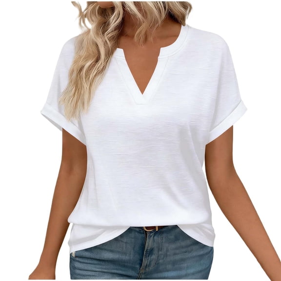 BLCHUNen Short Sleeve Shirts for Women V Neck Pullover Casual Lightweight Stretch Comfy Summer Sports Workout Tops