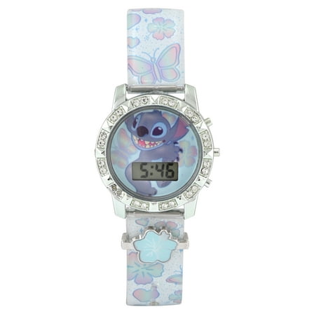 Disney Lilo and Stitch Unisex Child Light Blue LCD Watch, LAS4165WM