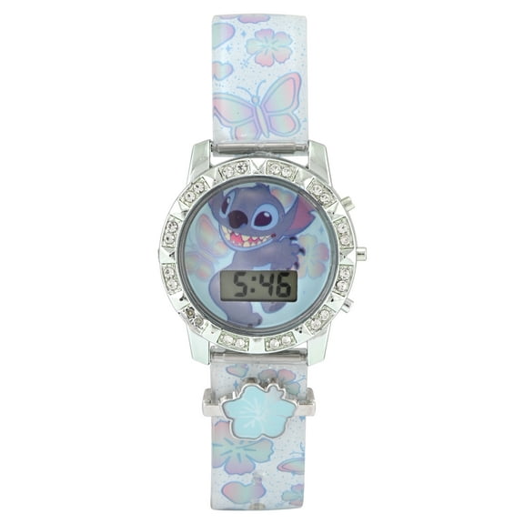 Disney Lilo and Stitch Unisex Child Light Blue LCD Watch, LAS4165WM