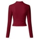 thumbnail image 5 of Qucoqpe - Camisetas de manga larga acanaladas para mujer, blusas tipo túnica con cuello en V profundo y cruzado, blusas cortas tipo tubo, suéteres tipo jersey, tallas S-2XL, 5 of 8