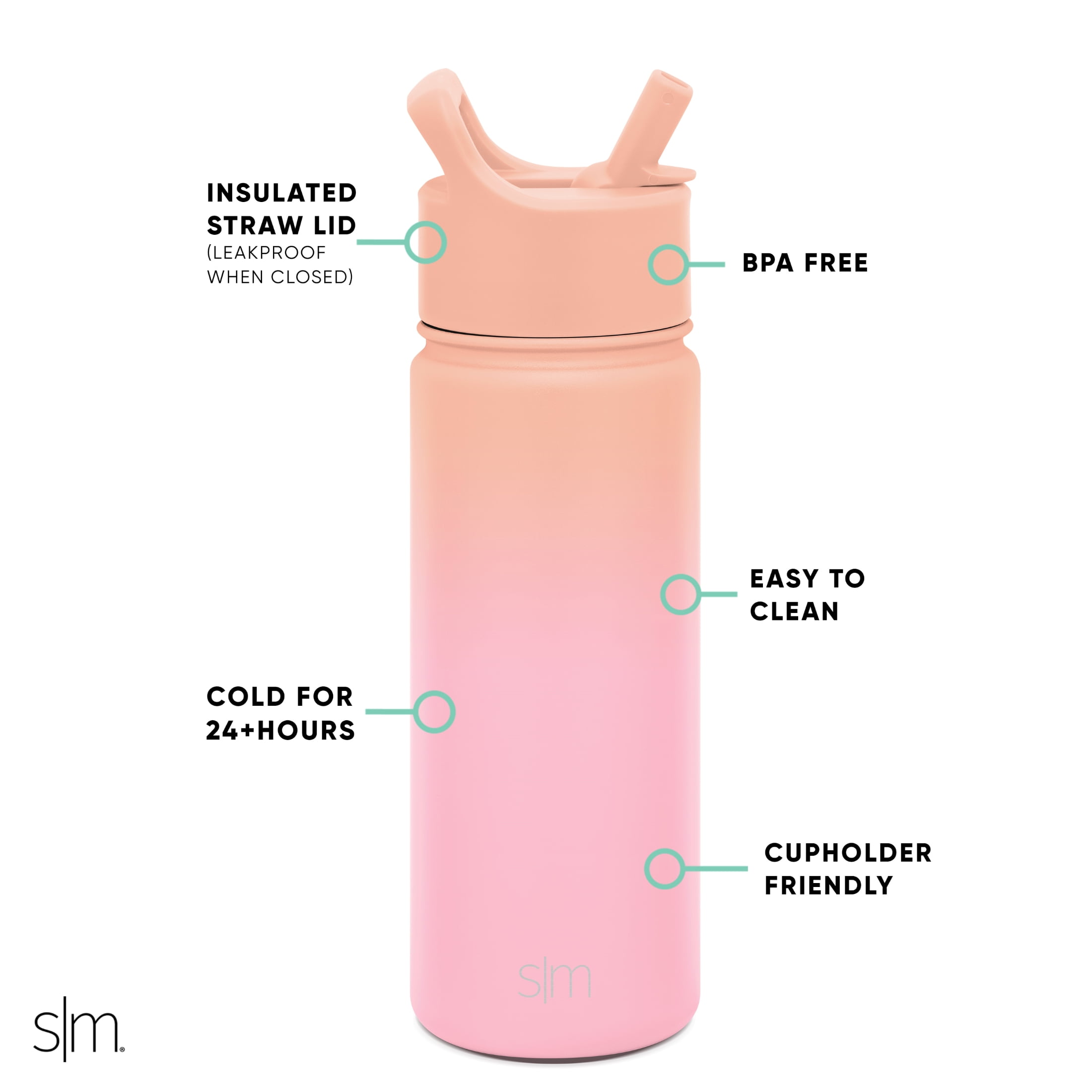 Simple Modern Summit Water Bottle 18oz Straw Lid – Diamondback Branding