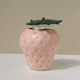 thumbnail image 5 of Strawberry Shaped Jar Strawberry Candy Jar With Lid Ceramic Strawberry Cookie Jar Strawberry Flower Vase Cute Vintage Container Food Storage For Tea Coffee Candy Cook Small Christmas Ornament Ornament, 5 of 6