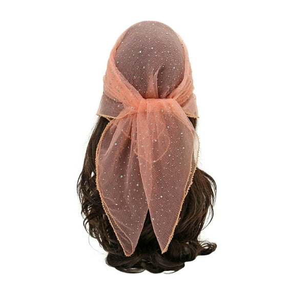 UJNDER Women's Glitter Head Scarf Rhinestone Accessory Versatile Fashion Piece for Casual Use Pink