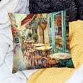 thumbnail image 2 of BANET Romantic Decor Tropical Plants Throw Pillow Cover Street Corner Cafe for Office Decor Sofa Gift 12x12in, 2 of 5