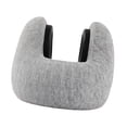 thumbnail image 4 of Almohada de viaje cómoda y compacta con reposacabezas de espuma viscoelástica para tren, oficina y coche. Gris, 4 of 9