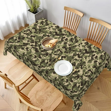 

Tablecloth Green Black Camouflage Background Table Cloth For Rectangle Tables Waterproof Resistant Picnic Table Covers For Kitchen Dining/Party(60x90in)