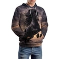 thumbnail image 3 of LAOLIUSN Novelty Horse Print Hoodie Animal 3D Pattern Sweatshirt Hooded Pullover with Pocket S-4XL, 3 of 7