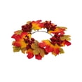 thumbnail image 2 of Artificial Maple Leaves and Berries Candle Rings, 11" Wide Autumn Wreaths, Fall Candle Holders, Farmhouse Thanksgiving Candle Holder Wreaths, Wedding Centerpiece Table Door, Halloween Decoration, 2 of 5