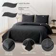 thumbnail image 5 of Jessy Home King Size Black Quilt Bedding Set Gray Quilt Microfiber Bedspread Coverlet Set, 5 of 7