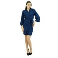 thumbnail image 3 of Bimba Women Short Solid Belt Robe Soft Modal Cotton Wrap Round Plain Bath Robe, 3 of 7