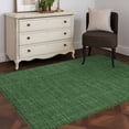 thumbnail image 4 of Dark Green Burlap Texture Large Area Rugs for Bedroom Living Room, Soft Non Slip Carpet Bedside Rug, Farmhouse Vintage Green Rectangular Floor Cover Kitchen Accent Rug 4'x6' for Dining Room/Office, 4 of 9