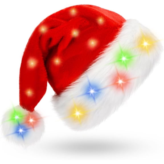 An LED light Christmas hat, adult Christmas hat - men's and women's Christmas hats - holiday gift