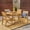 Teak, variant on Kace Outdoor 5 Piece Acacia Wood Round Dining Set, Gray