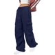 thumbnail image 3 of Pantalones cargo de talle alto, rectos, pierna ancha, pantalones palazzo Y2K, pantalones holgados de color sólido con cordón y bolsillo, 3 of 5