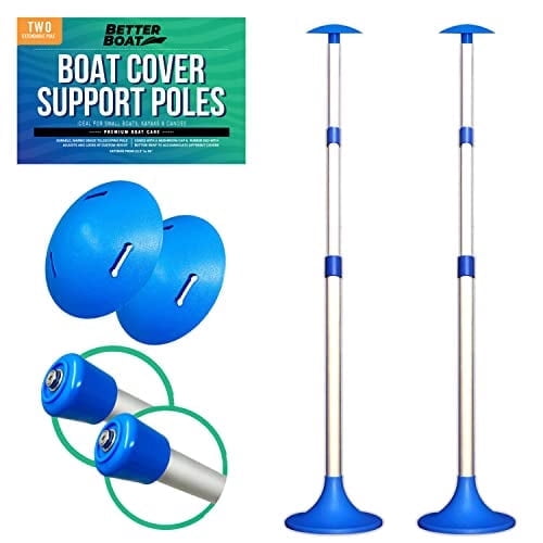 Better Boat Blue Aluminum Boat Cover Support Poles 2 Pack