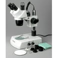 thumbnail image 3 of AmScope SW-2T24Z Trinocular Stereo Microscope, WH10x Eyepieces, 20X/40X/80X Magnification, 2X/4X Objective, Upper and Lower Halogen Lighting, Pillar Stand, 110V-120V, Includes 2.0x Barlow Lens, 3 of 5