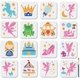 thumbnail image 1 of Juego de 16 plantillas de hadas mágicas, plantillas de pintura de princesas, 5,9 × 5,9 pulgadas, reutilizables, plantilla de dibujo de castillo de cuento de hadas con pincel., 1 of 8