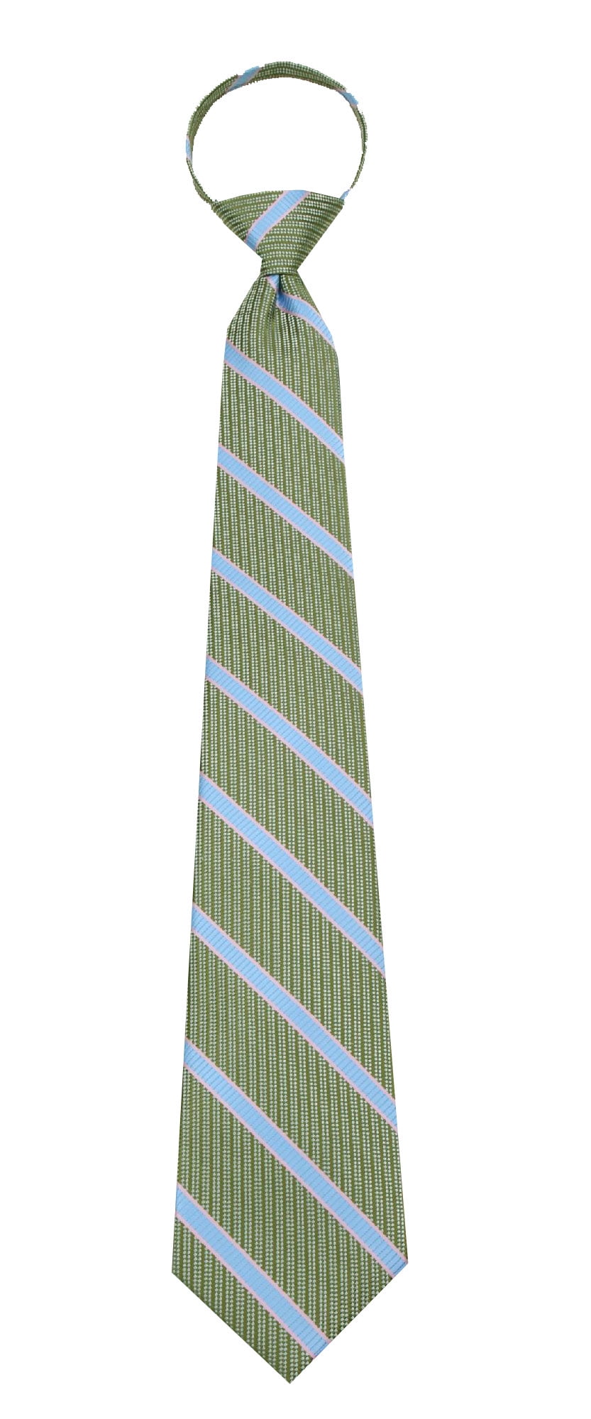 Mens XL Green Zipper Premade Fashion Extra Long Zipper Necktie Ties