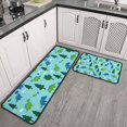 thumbnail image 2 of Light Blue Dinosaurs Forest Pattern Kitchen Rugs Sets Of 2,Anti Fatigue Kitchen Mat Rugs Non Slip Washable,Decorative Kitchen Floor Mats for Kitchen,Sink,Laundry,17"X30"+17"X47", 2 of 7