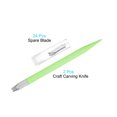 thumbnail image 3 of Unique Bargains 2 Pack Art Craft Carving Knife with 24 Pack Spare Metal Blade PVC Handle Green (2 Set), 3 of 6