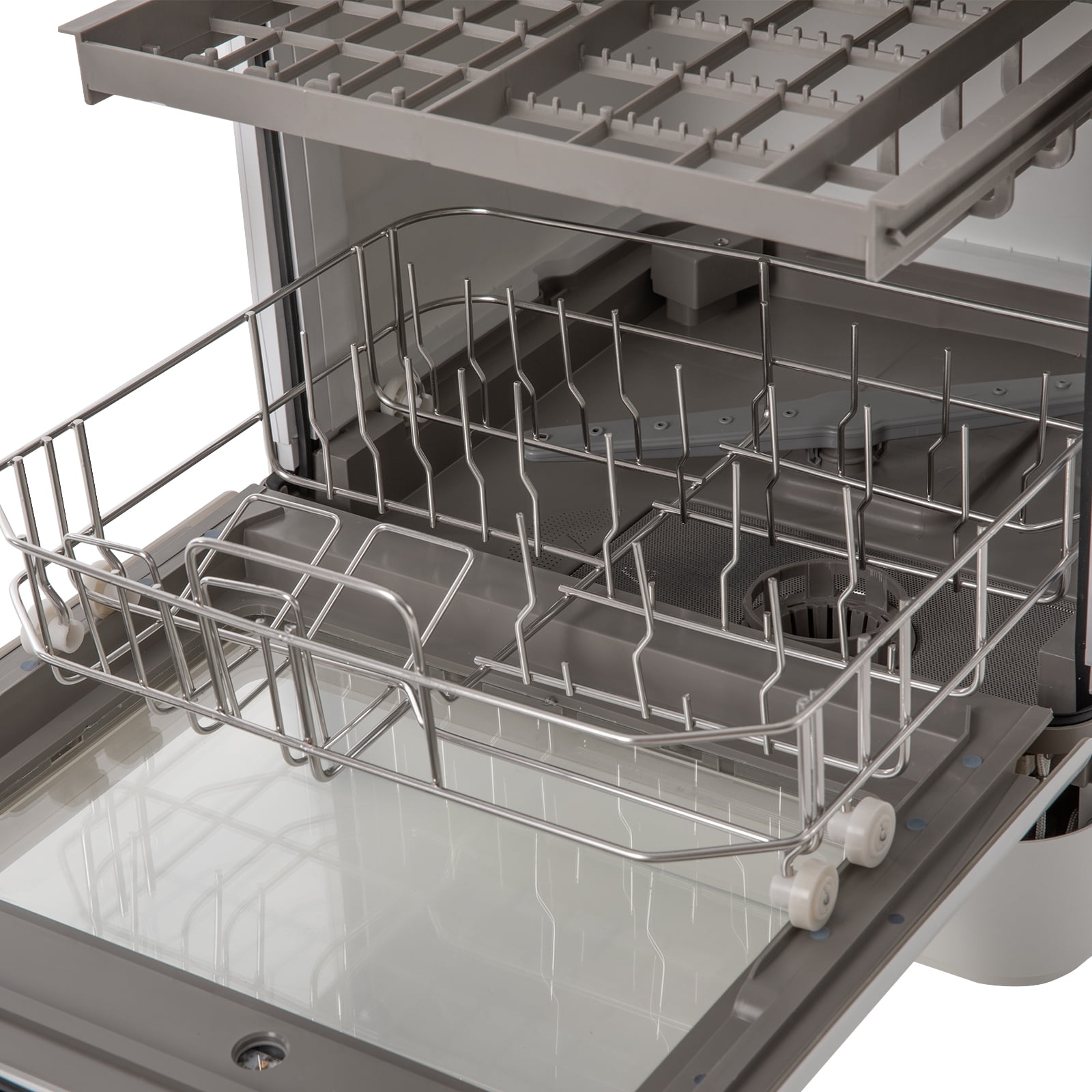 110V Portable Countertop Dishwashers, Compact Mini 360° Cleaning Dishwasher Machine with Drying Function 4 Washing Program White
