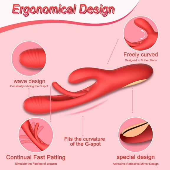 XBONP Vibrator Patting Vibrator Female Silicone G Spot Clitoris Stimulator Massager 21 Vibrating Modes Sex Toy for Women