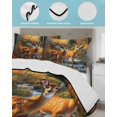 thumbnail image 4 of Quilts Twin XL Size, Orange Autumn Deer Soft Comforter Bedding Set for Bed, Forest Vintage Elk Lightweight Quilted Bedspread with Pillow Cover(2 Pieces) for All Season, 68x98 Inch, 4 of 6