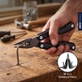 thumbnail image 2 of Folding Multi Tool Kit Stainless Steel 1 Multi-Purpose Pocket Multitool Plier, Camping, Hunting, Fishing and Hiking - Stocking Stuffers for Christmas, Xmas, Thanksgiving - Cool Gadgets for Men, 2 of 10
