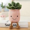 thumbnail image 2 of Tulip Plush Toy, 13.7" Flower Pot Stuffed Plushie Pillow Decoration, Soft Fluffy Toy Succulent Plants Friend Throw Pillow, Multicolor (Pink-Succulent), 2 of 4