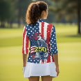 thumbnail image 6 of HUIACONG American Flag Eagle 250 Design Womens 3/4 Sleeve Golf Shirts, Quarter Zip Versatile Tennis Tops Quick Dry Ladies Golf Top 3/4 Sleeve, 6 of 10