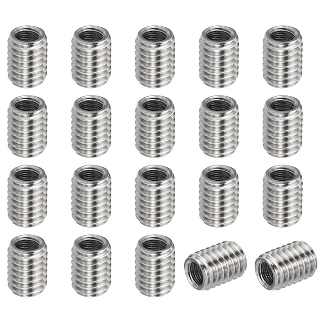 Unique Bargains Adaptateurs Filetage Manchon Réducteur Écrou M6x1.0 Mâle à M4x0.7 Femelle pour Réparer Insert Écrou Vis Réducteur 8mm 20 Pcs
