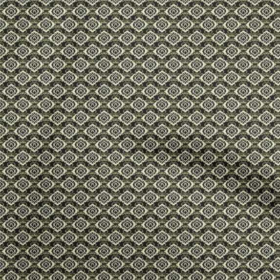 oneOone Cotton Poplin Black Fabric Asian Ikat Fabric For Sewing Printed Craft Fabric By The Yard 56 Inch Wide