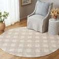 thumbnail image 2 of SAFAVIEH Easy Care Maggie Plaid Area Rug, Ivory/Beige, 6' x 6' Round, 2 of 10