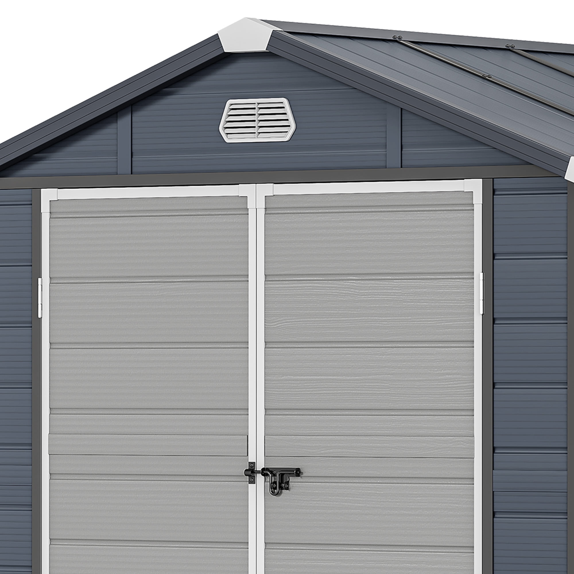 Uforic 6.3x6.2ft Outdoor Resin Storage Shed with Windows,Vents,and Secure Doors,All-Weather Plastic Storage Unit for Poolside,Lawn,Backyard,and Patio